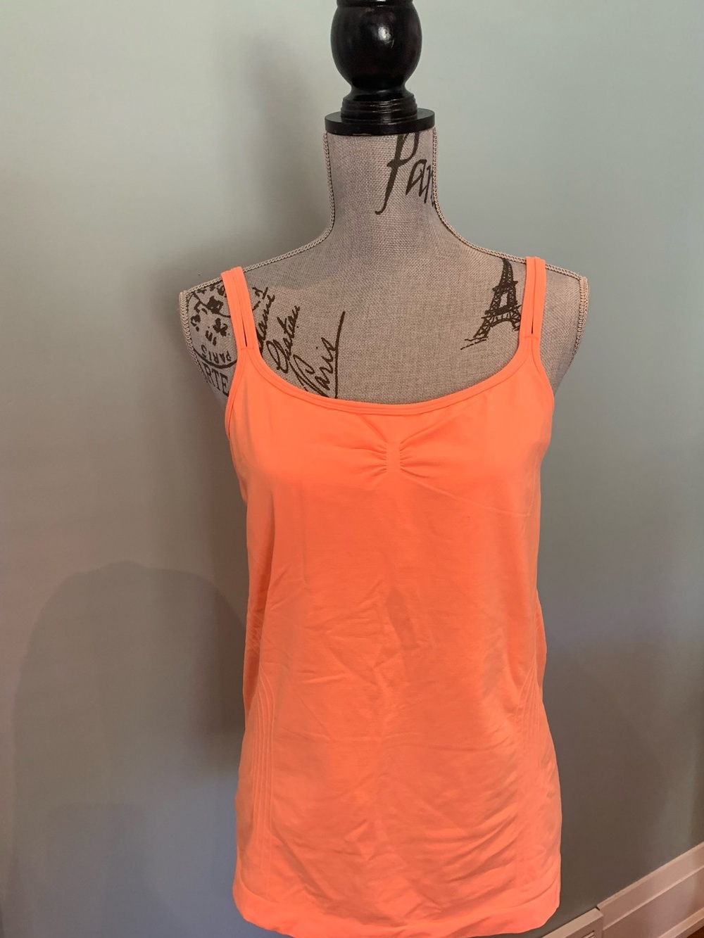 GAP Neon Peach-Coral Slim-Strap Camisole Tank